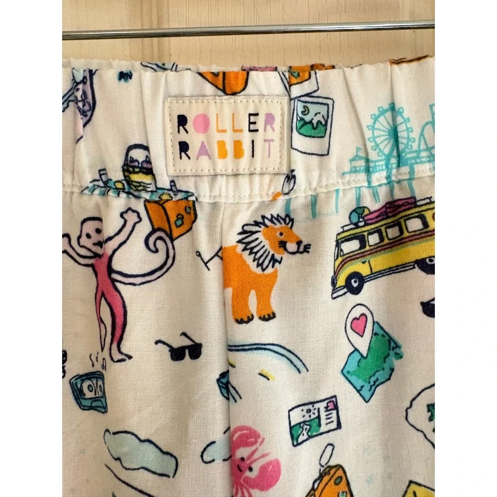 Roller Rabbit for Target Boys Road Trip Pajama Pants White Multi Large 10/12 NWT